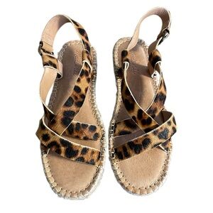 MADEWELL The Malia Espadrille Sandal in Leopard Calf Hair